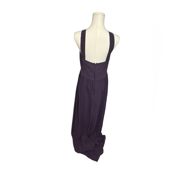Lulu's Women's Air of Romance Dusty Purple Chiffon Long Halter Formal Dress M - Picture 6 of 10
